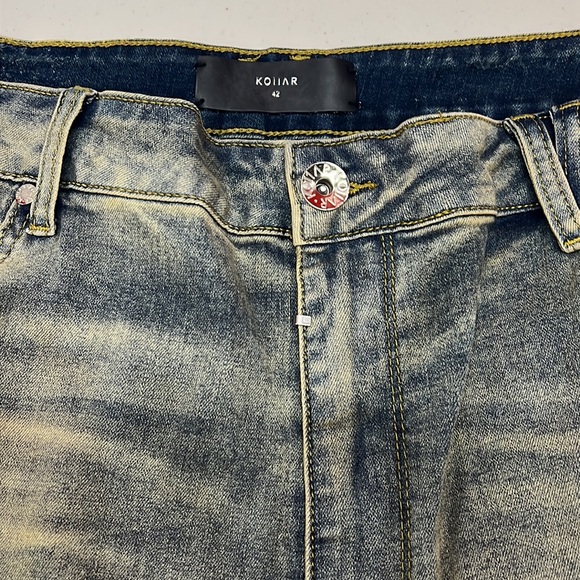 NEW Kollar 203 Skinny Essential Earth Blue Denim Jeans Comfort Men’s Size 42 - Picture 3 of 12